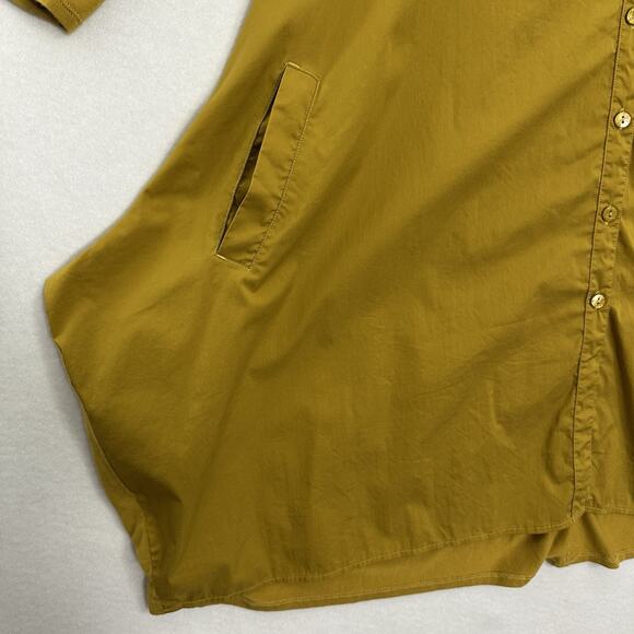 Stella Carakasi Tunic Womens Large Mustard Mixed Media Organic Pockets Lagenlook - Picture 5 of 13
